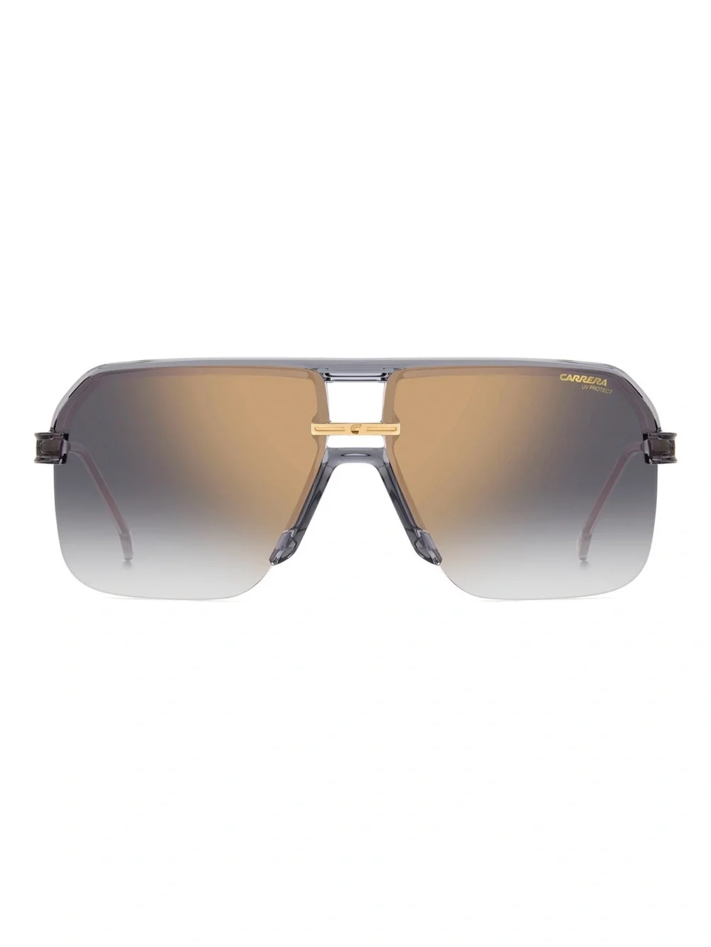 New Carrera 1066/S KB7FQ Men's Shield Sunglasses in Brown and Gold Authentic